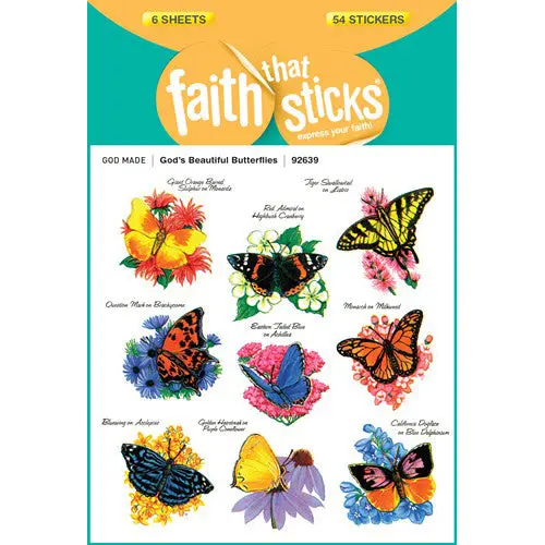 Faith-Based Butterfly Design Stickers 1