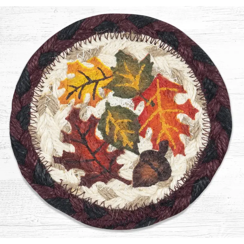 Fall Harvest Jute Braided Coaster Set – Natural Fiber Drink Mat 1