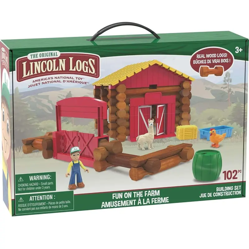 Farm-Themed Lincoln Logs Construction Set For Kids 1