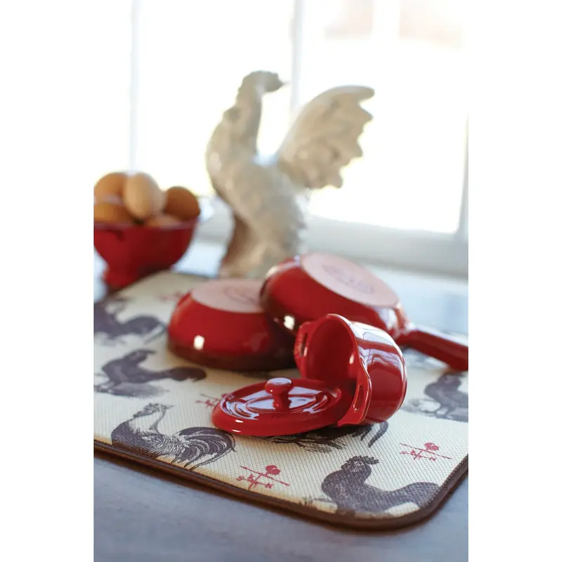 Farmhouse Rooster Dish Drying Mat – Absorbent Kitchen Counter Liner (41385) 1
