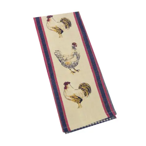 Farmhouse-Style Hens & Roosters Printed Kitchen Towel 1