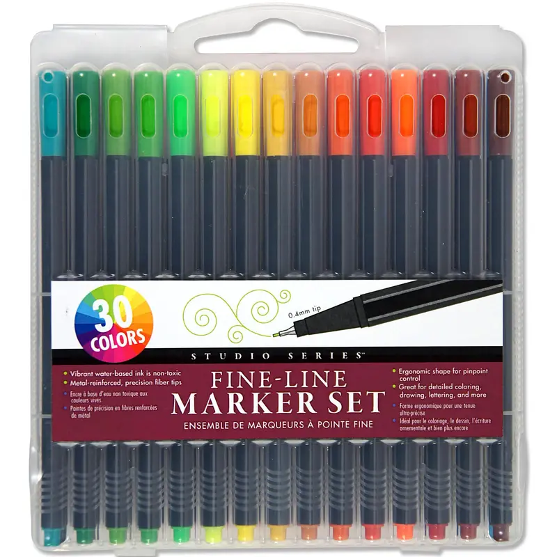Fine Line Marker Set – 30-Piece Precision Drawing Tool Collection (322036) 1