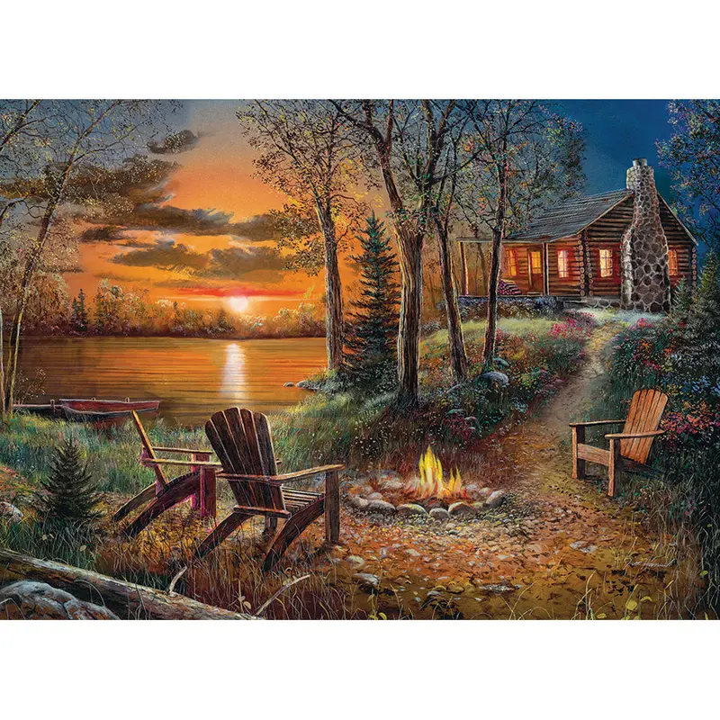 Fireside 500-Piece Jigsaw Puzzle With Bonus Poster – Sku 85009 1