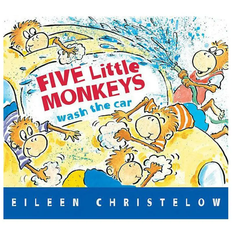 Five Little Monkeys Wash The Car – Early Learning Rhyming Storybook (Isbn 9780544302365) 1