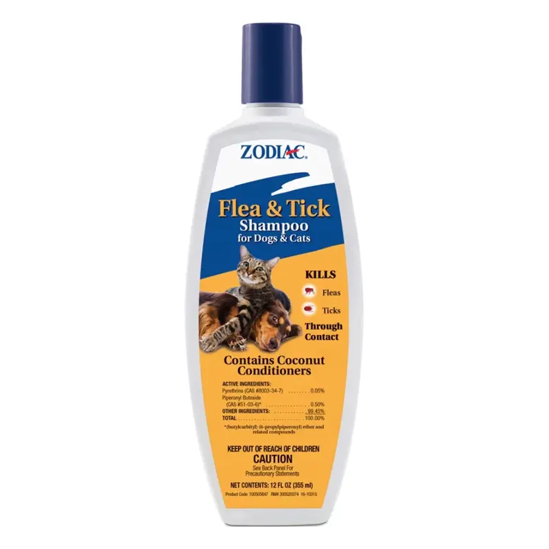 Flea And Tick Control Shampoo For Dogs & Cats - 12 Oz, 100505847 1