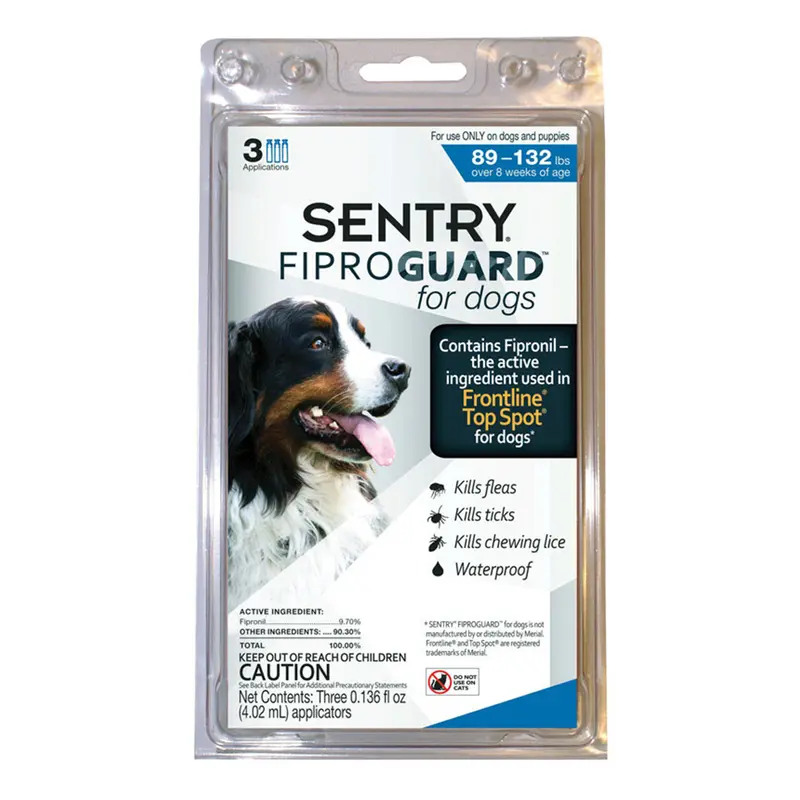 Flea & Tick Treatment For Large Dogs (89–132 Lbs) – Liquid Spot-On, 0.136 Oz × 3-Pack (02953) 1