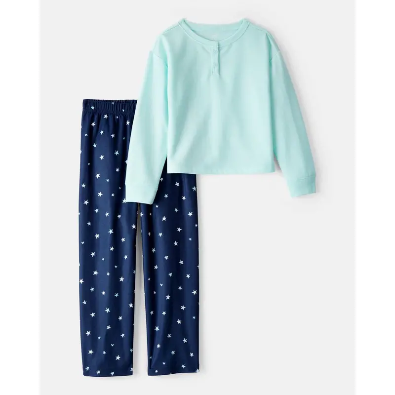 Fleece Two-Piece Pajama Set For Girls – Relaxed-Fit Matching Top & Pants 1
