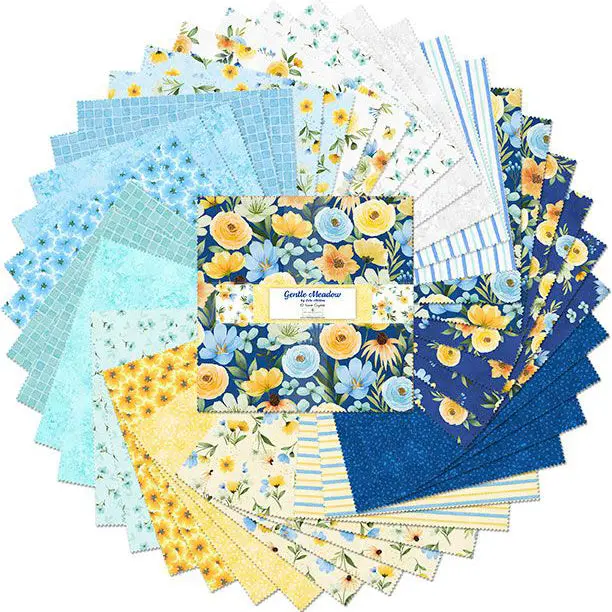 Gentle Meadow Cotton Fabric – 10-Karat Weight With Crystal Accent Design 1