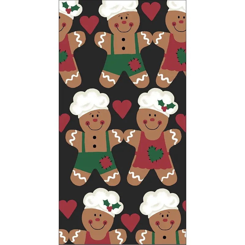 Gingerbread Bakers Fiber-Reactive Kitchen Towel – Vibrant Holiday Print, 100% Cotton 1