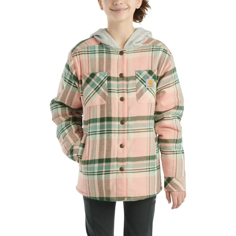 Girls’ Flannel Long-Sleeve Snap-Front Hooded Jacket – Cp9580 2