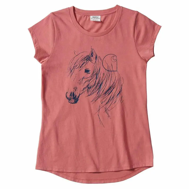 Girls' Hand-Drawn Horse Graphic T-Shirt – Sizes For Toddlers Through Teens 1