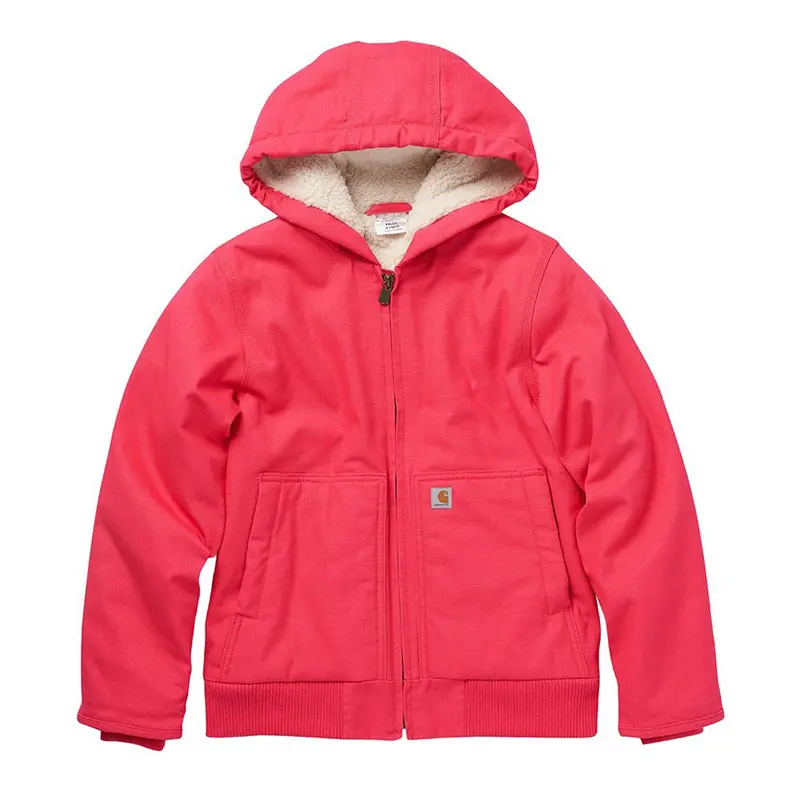 Girls' Insulated Canvas Hooded Active Jacket Cp9564 1