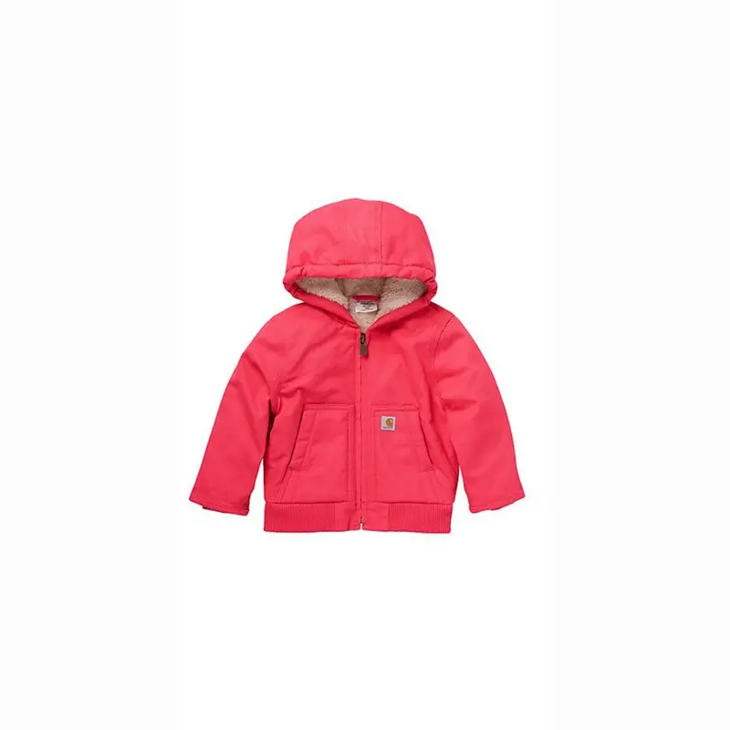 Girls' Insulated Hooded Zip-Front Canvas Jacket – Lightweight Winter Outerwear (Style Cp9566) 1