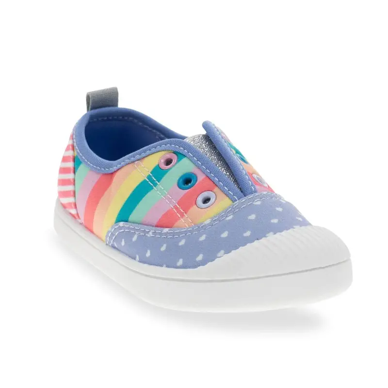 Girls’ Jetty Slip-On Sneakers – Patchwork Casual Canvas Shoes 1