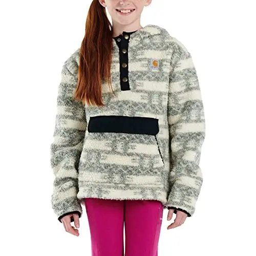 Girls’ Long-Sleeve Fleece Sweatshirt With Quarter-Snap Closure – Ca9904 1