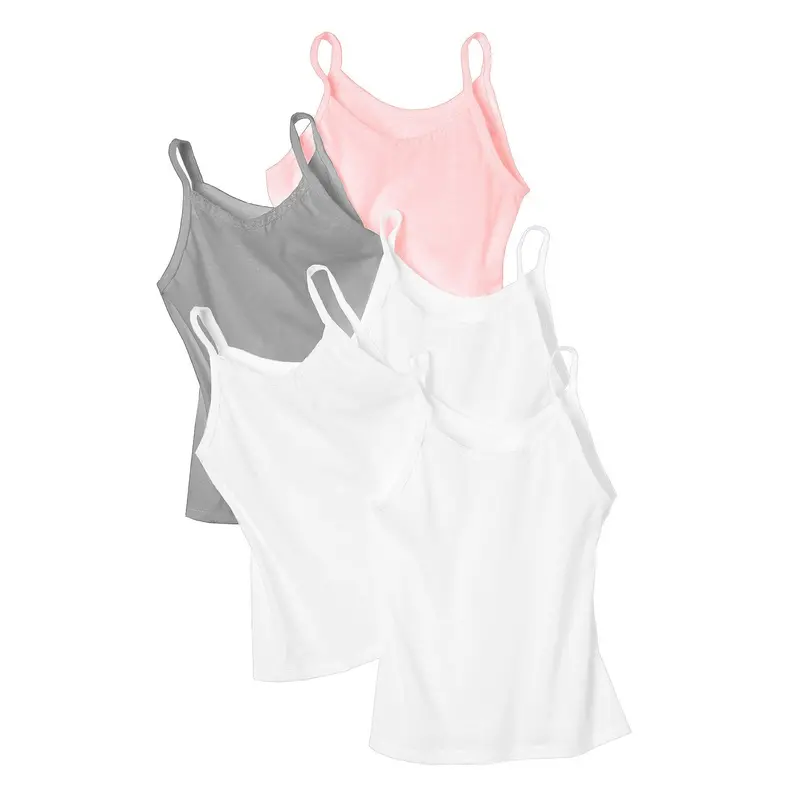 Girls’ Sleeveless Camisole 5-Pack – Soft Cotton Blend (Gcemw5) 1