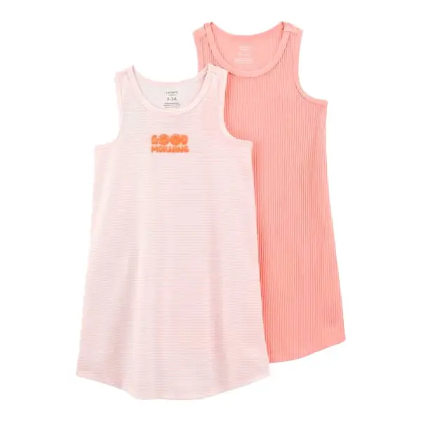 Girls' Striped Nightgown Set – 2-Piece Soft Sleepwear 1