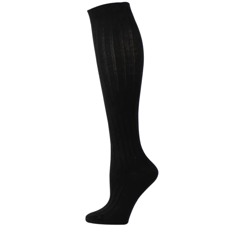 Girls' Wide-Rib Knee-High Socks – Soft Cotton Blend Hosiery 01438 1