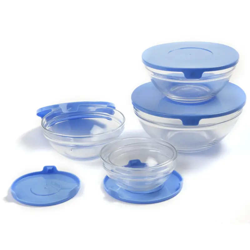 Glass Food Storage Bowl Set With Airtight Lids – 5-Piece, Model 1018 1