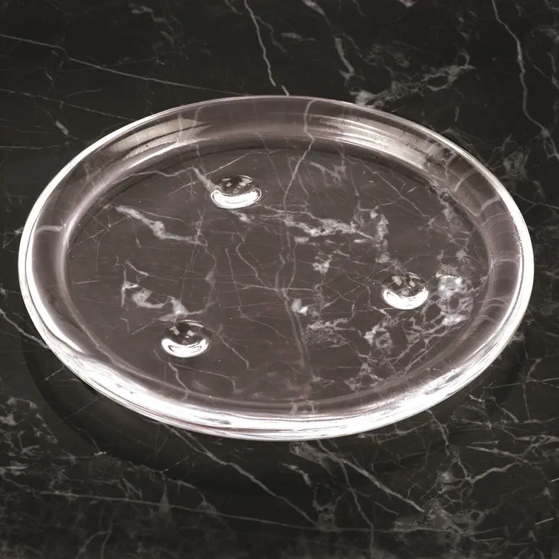 Glass Pillar Candle Holder With Matching Plate - Hj303 1