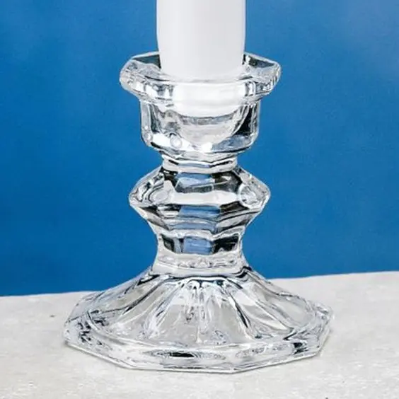 Glass Taper Candle Holder – Clear Cylinder Design – Hj573 1