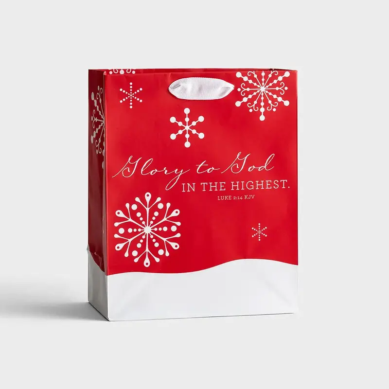 'Glory To God' Festive Gift Bag – Elegant Christmas Packaging With Scriptural Motif (80835) 1