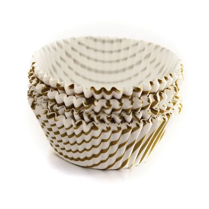 Gold Swirl Baking Cups – Muffin & Cupcake Liners 3442 1