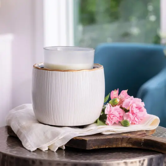 Golden Ridges Ceramic Crock Candle Warmer – Elegant Home Accent Ccgrg 1
