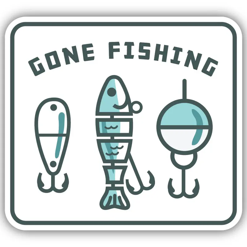 'Gone Fishing' Vinyl Decal – Outdoor-Themed Sticker For Gear And Gear Bags 1
