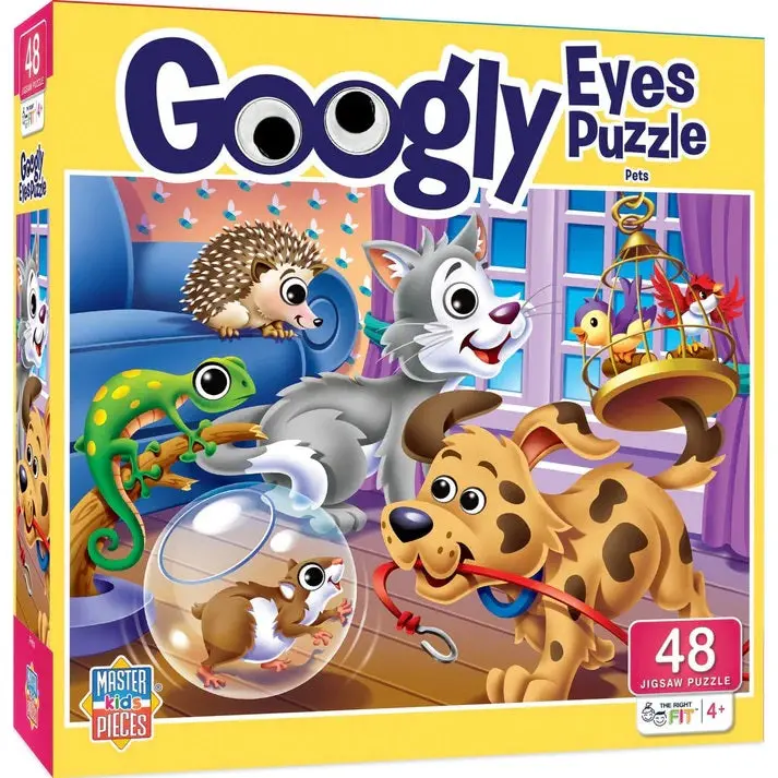 Googly Eyes Pet-Themed Jigsaw Puzzle – 48-Piece, Item 11838 1