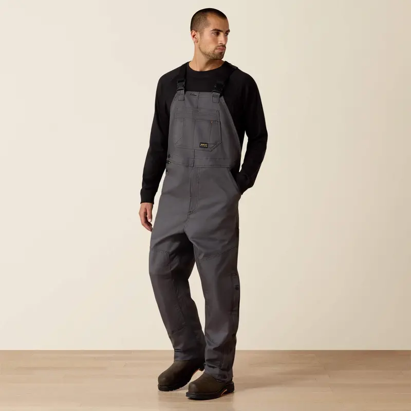 Gray Duracanvas Unlined Bib Overalls For Men – Rebar Workwear 10034653 1