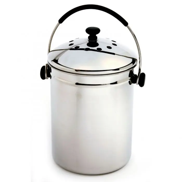 Grip-Ez Stainless Steel Compost Keeper – Leak-Resistant Kitchen Waste Bin (Model 95) 1
