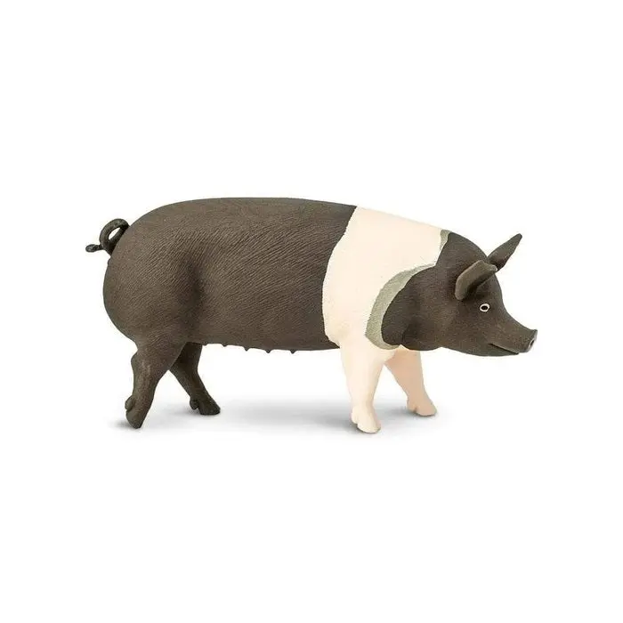 Hampshire Pig Figurine – Realistic Farm Animal Decor (Model #161829) 1
