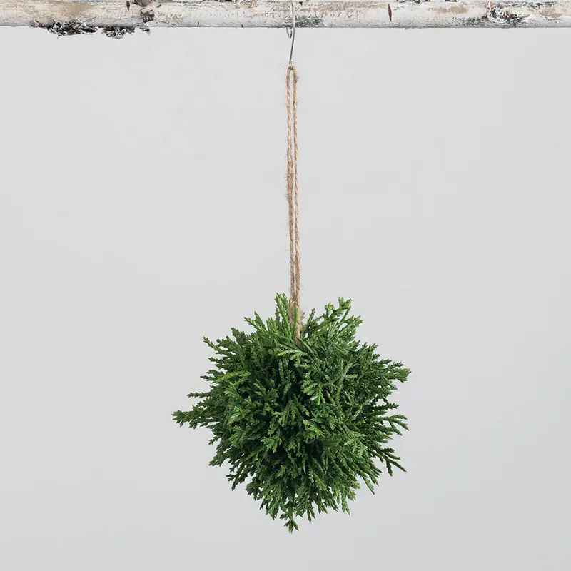 Handcrafted Green Cedar Hanging Ornament – Orb119 1