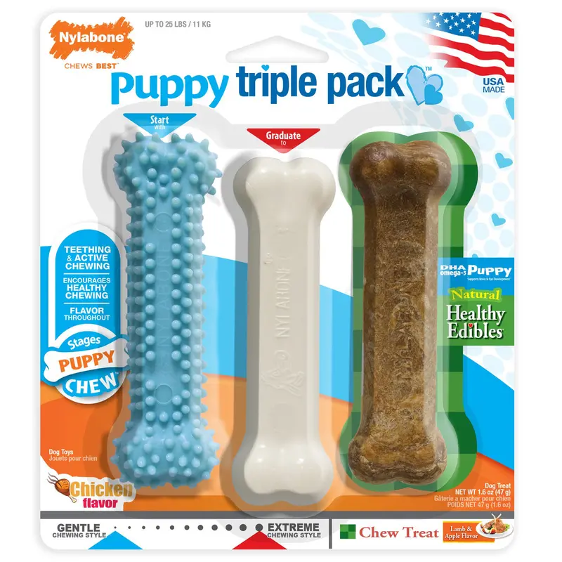 Healthy Edibles Puppy Treats – Chicken & Bacon Soft Chews (Small, 3-Pack) 1