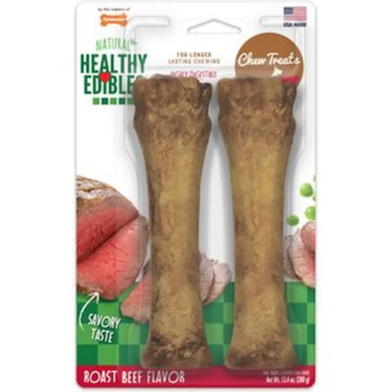 Healthy Edibles Roast Beef Dog Chews – Long-Lasting X-Large Treats (2 Count) 1