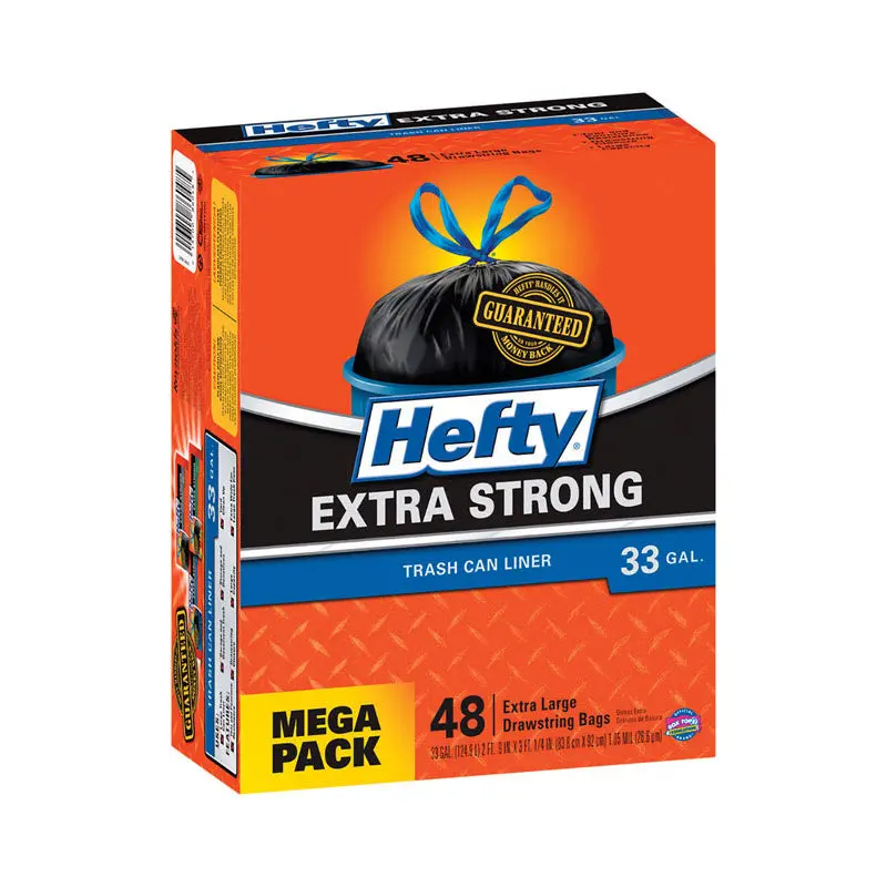 Heavy-Duty 33-Gallon Trash Liners – Extra Strength, 48-Pack (E86048) 1