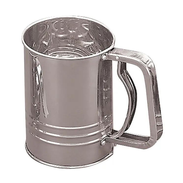 Heavy-Duty Stainless Steel Flour Sifter – 3-Cup Capacity, Fine Mesh 1