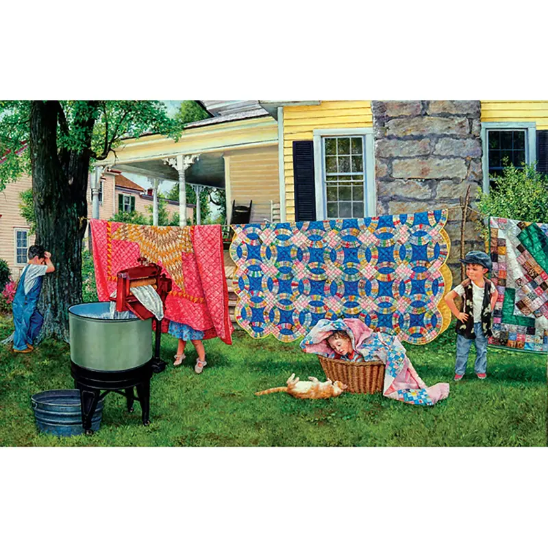 Hide N’ Quilt 550-Piece Jigsaw Puzzle – Whimsical Patchwork Design 44268 1
