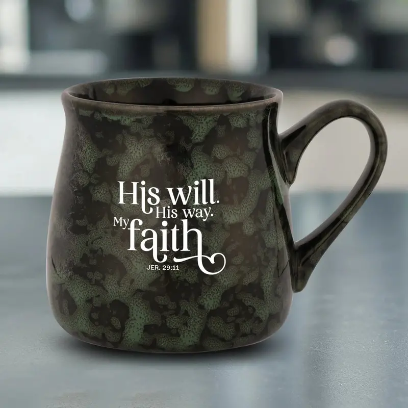 'His Will, His Way' Ceramic Coffee Mug – Devotional Stoneware Drinkware 4898 1