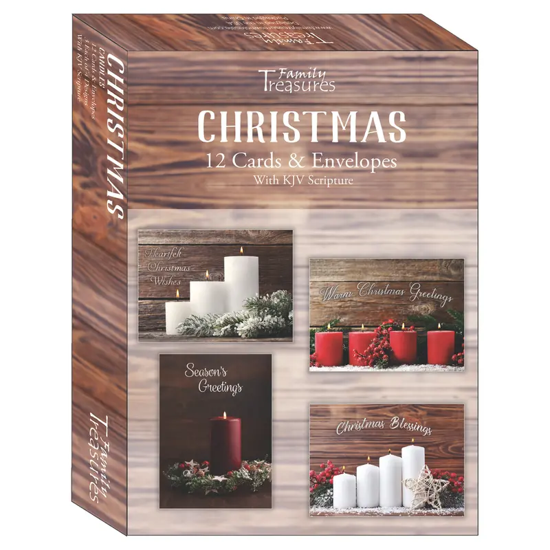 Holiday Candle-Themed Greeting Cards – Festive Christmas Boxed Set (Ft22709) 1