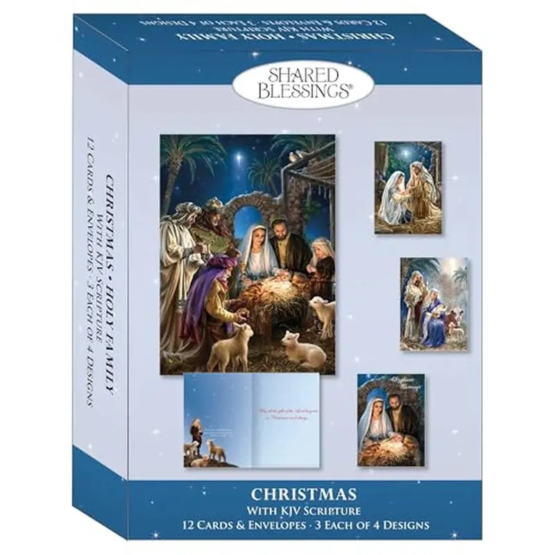 Holy Family Christmas Card Set – Traditional Religious Design In Gift Box (22779) 1