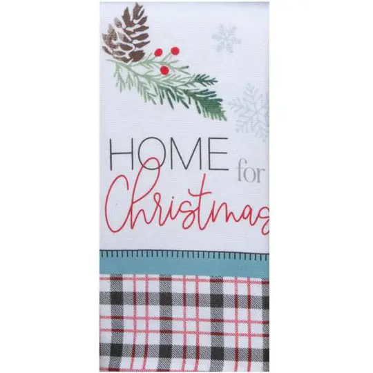 Home Christmas Dual-Use Kitchen Towel – Festive Red & Green Design, Highly Absorbent 1