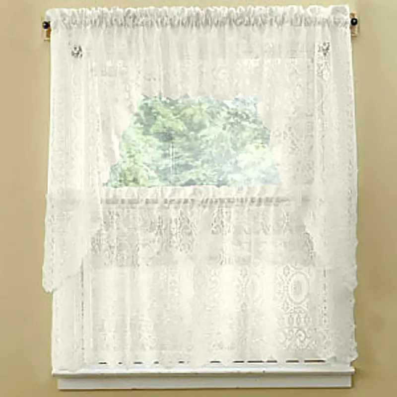Hopewell Jacquard Lace Curtains – Delicate Floral Embroidery (32) 1
