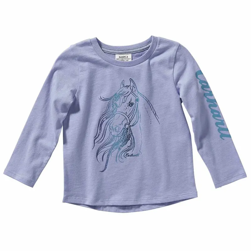 Horse-Themed Long Sleeve Tee For Girls – Toddler To Preteen Sizes 1