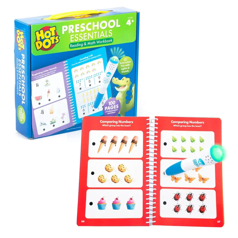 Hot Dots® Preschool Workbook: Early Reading And Math Skills (Model Ei-2442) 1