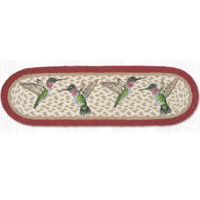 Hummingbird-Print Braided Stair Tread St-Op-504 1