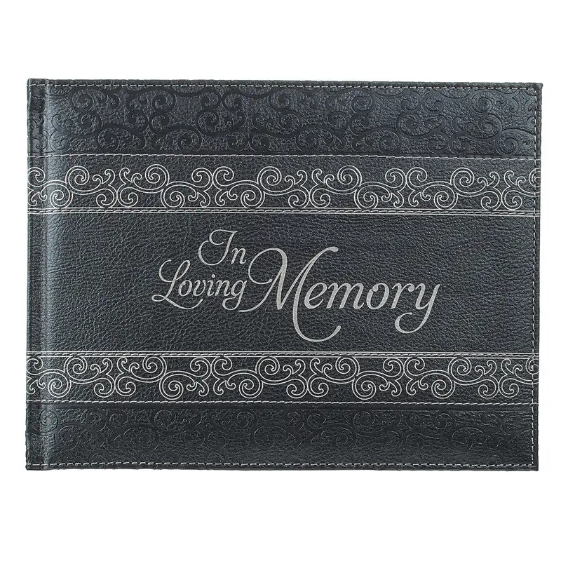In Loving Memory Guest Book With Elegant Scroll Design – Gst32 1