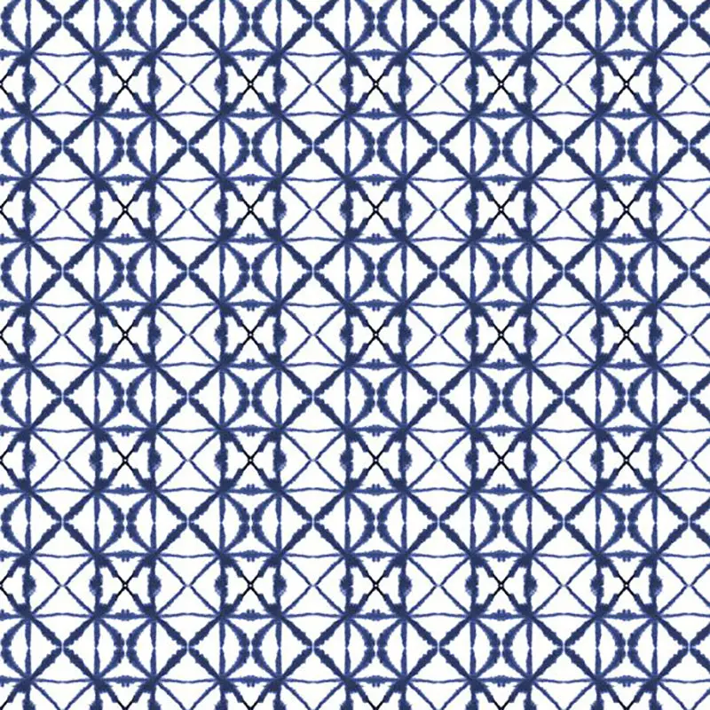 Indigo Splash Ikat Diamond Pattern Cotton Fabric (15715) 1