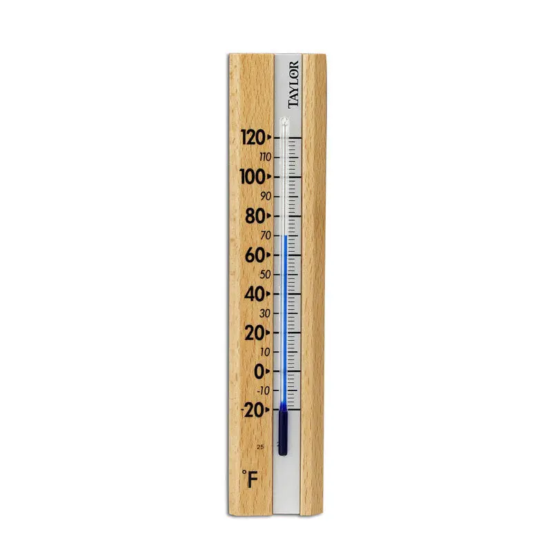 Indoor Wood Wall-Mount Thermometer – Decorative Analog Display (5141) 1